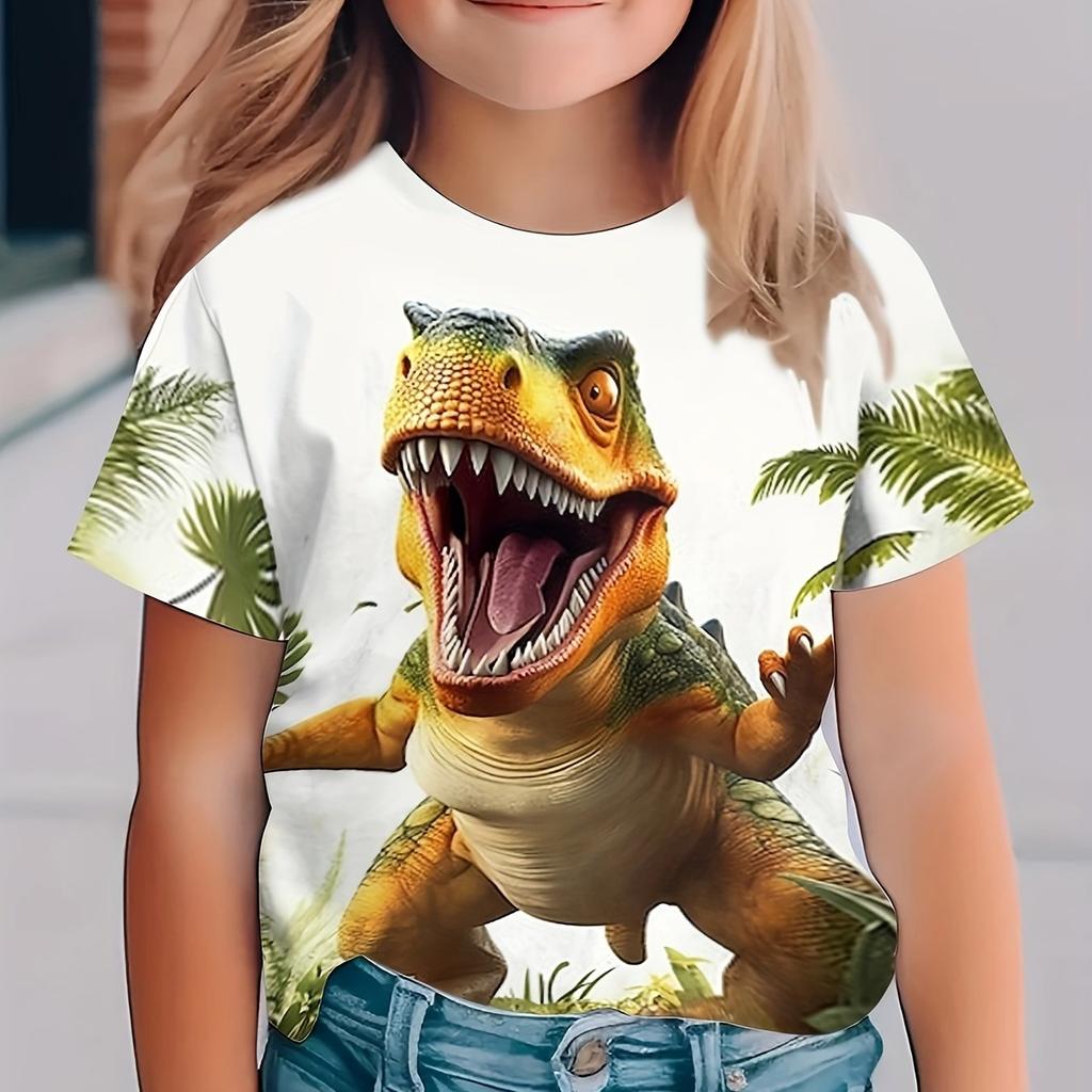 Abbigliamento per Bambini per Ragazzi Maglietta a Maniche Corte da Ragazza Casual con Stampa di Animali Elegante Abiti Estivi per Bambini Abbigliamento da Ragazza Top T-Shirt
