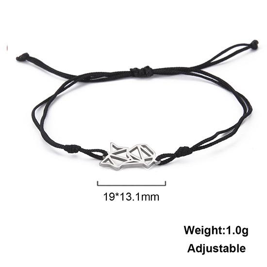 Retro Stainless Steel Personality Witch Knot Dog Paw Bracelet