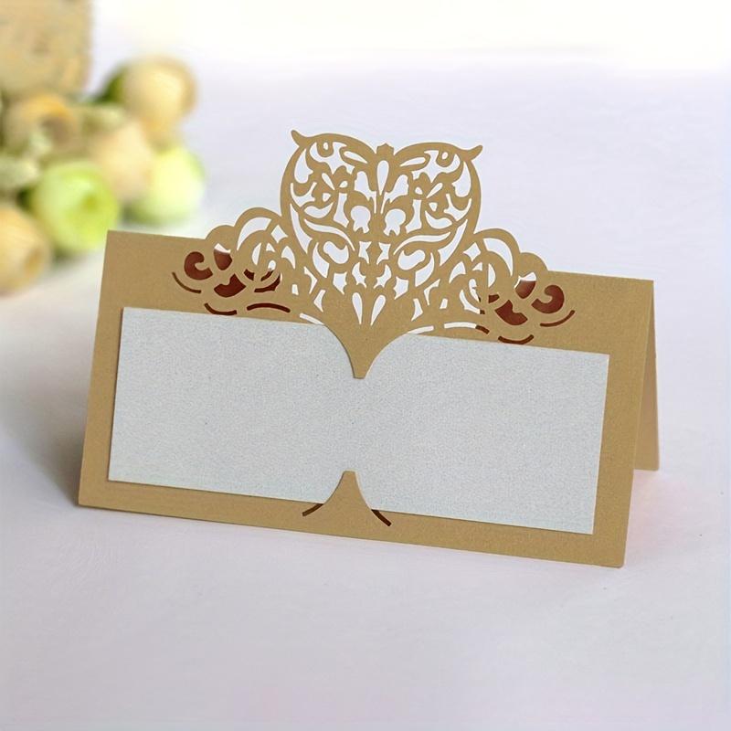 1set/20pcs Lace Wedding Place Cards, Personalised Table Name Reception Decoration Lace Pattern Wedding Favours, Party Cards, Cutout Wedding Seat Cards