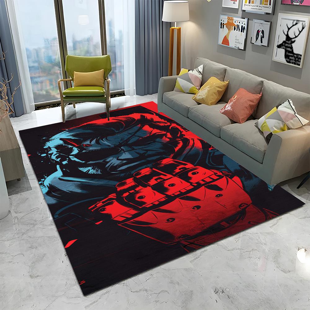 Alfombra de Dibujos Animados para Jugadores de Metal Gear Solid para Decoración de Hogar, Sala de Estar, Dormitorio, Sofá, Felpudo, Alfombra Infantil para Área de Juegos, Alfombrilla Antideslizante para Suelo