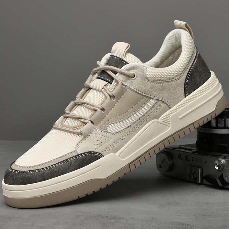 Men's Shoes British Soft Sole Breathable Trend Fashion Mesh Retro Sports Casual Shoes Thick Baseplate Shoes Men