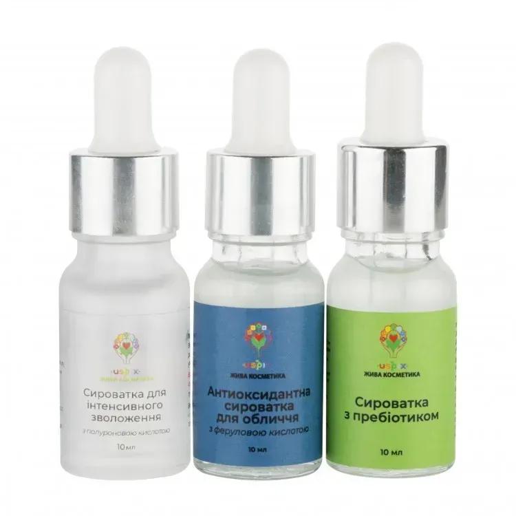 Kit de sérum pour peau radieuse Uspix pour les soins du visage de base (10 ml x 3 pièces.)