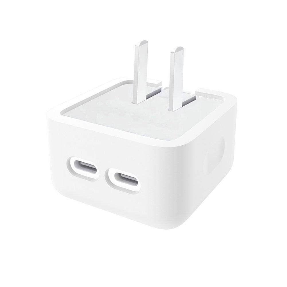 For Apple 35W Dual USB-C Port Small Power Adapter Silicone Case Charging Head Protective Case For IPhone For MacBook