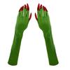 Frightening Green Long Nails Gloves Funny Cosplay Party Long Nails Witch Fingernails Gloves Dress Up