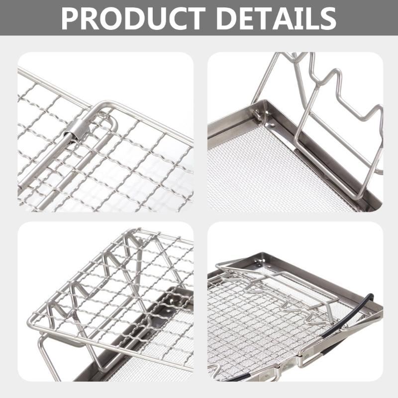 Angepasste Grill-Picknicks Edelstähle Camping Toasterhalter Gestell Brotrösterständer Faltbarer Grill für Lagerfeuer
