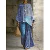 European and American retro bohemian suit exotic 1D printed loose top wide-leg pants temperament casual two-piece set
