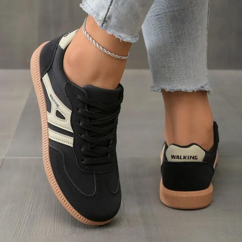 Plus Size 2025 New Hot Sale Women's Vulcanized Sneakers Mixed Colors Lace Up Outdoor Sports Comfortable & Versatile Casual Shoes
