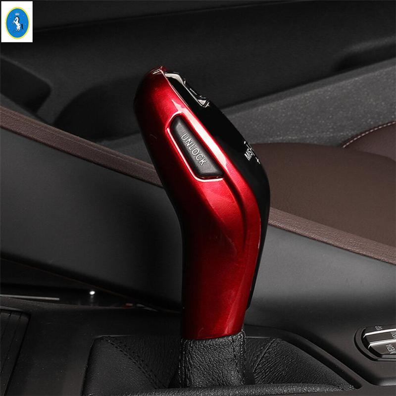 Auto Gear Head Shift Knob Handle Decor Panel Cover Trim Fit For BMW X1 F48 / X2 F39   Carbon Fiber Interior Accessories