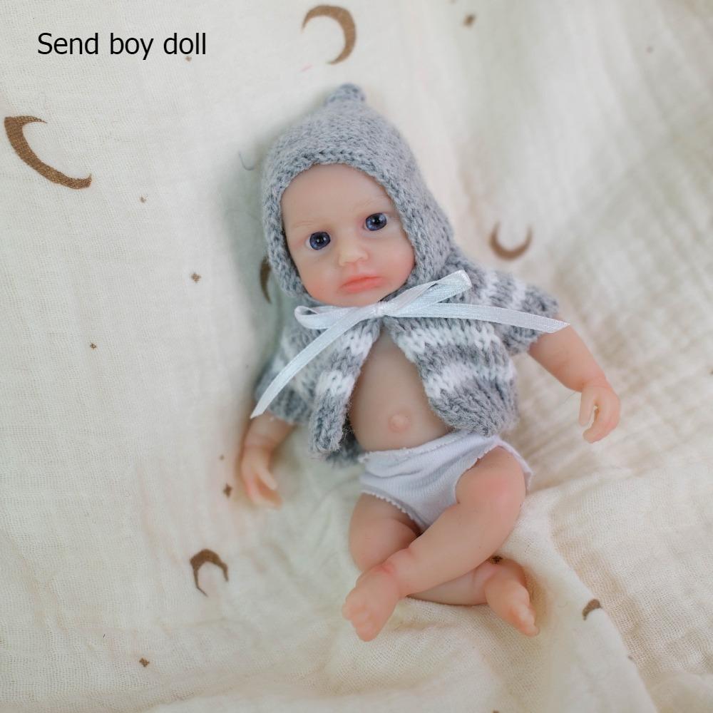 

6-дюймовые мини-куклы Реборн ЛуЛу из чистого твердого силикона, мягкие на ощупь, эластичные, тянущиеся, имитирующие девочку, как настоящие, куклы-младенцы для детей 3+ boy doll