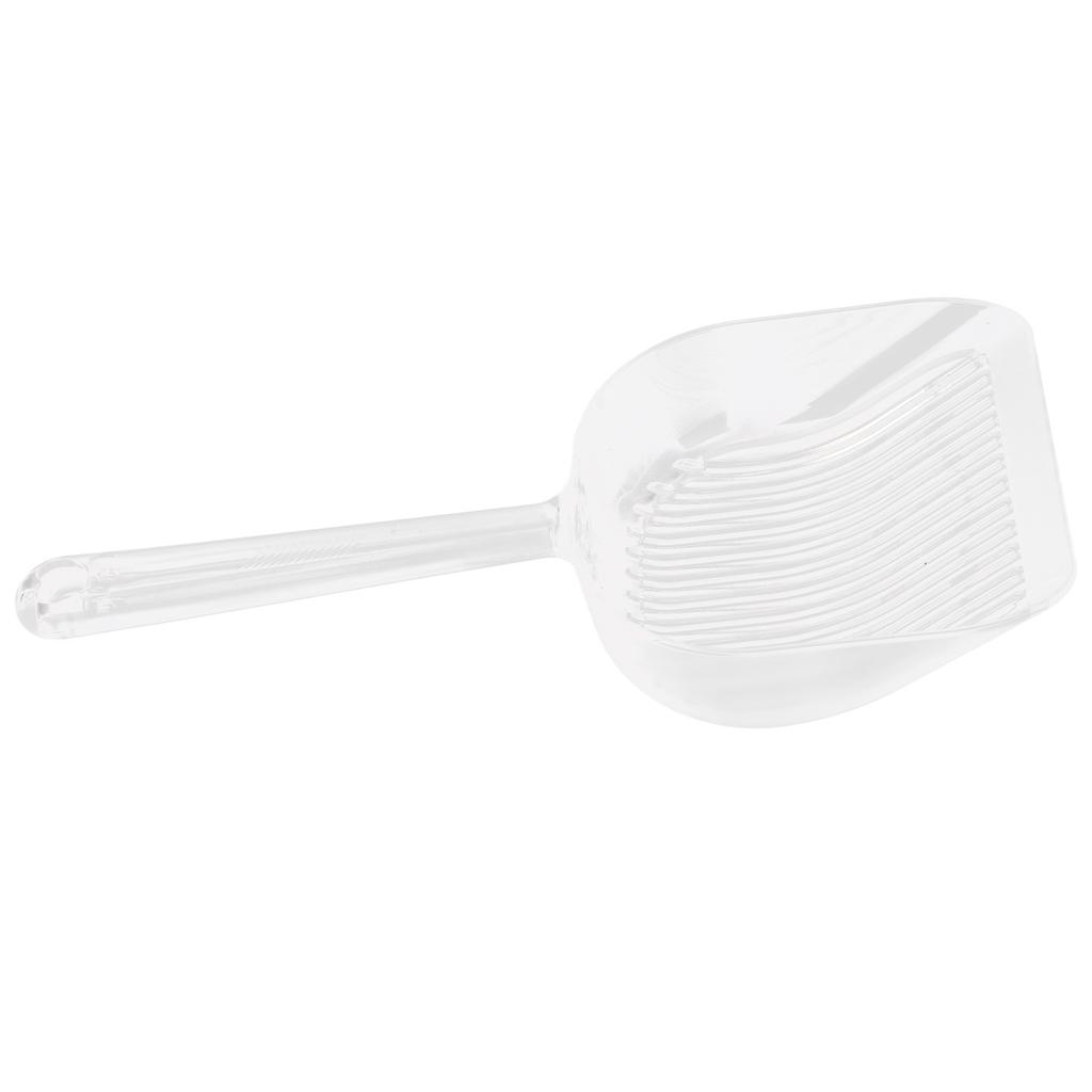 Cat Litter Scoop ABS 5mm Spacing Filtering Design Cat Poop Shovel with Ergonomic HandleTransparent Crystal Style