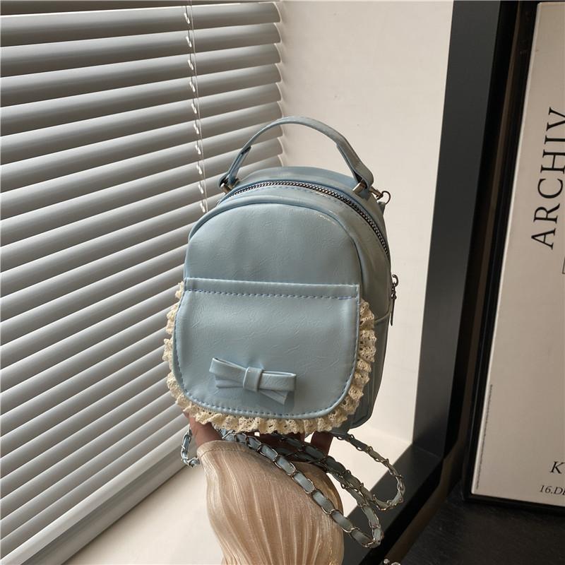 

Новый нишевый модный мини-рюкзак Senmeng для повседневных поездок на работу, рюкзак с бантом, маленькая школьная сумка синий