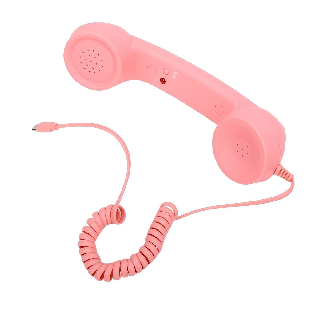 Retro Phone Handset Type C Wired Telephone Handset Handheld Receiver with Mic and Spker for Conference Call