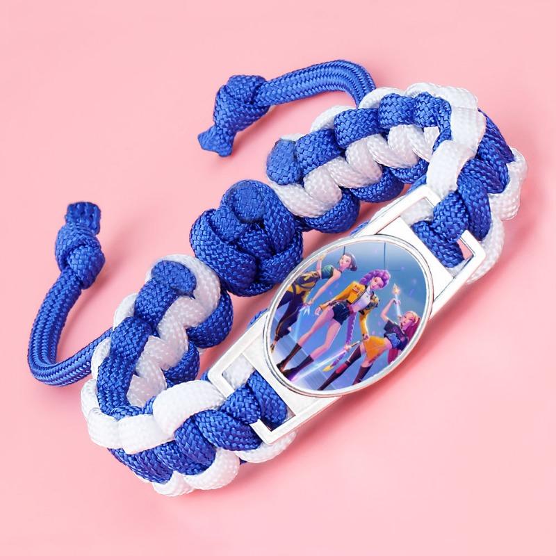 1PC popular KPOP witch hunter group woven bracelet animation peripheral crystal inlay color adjustable hand rope