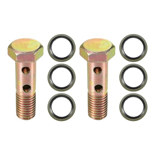 

ACROPIX Универсальный мотоциклетный 4-отверстий полый болт винт и шайба набор тормозной полый винт метрическая резьба бронзовый цвет - 8 штук M121.545