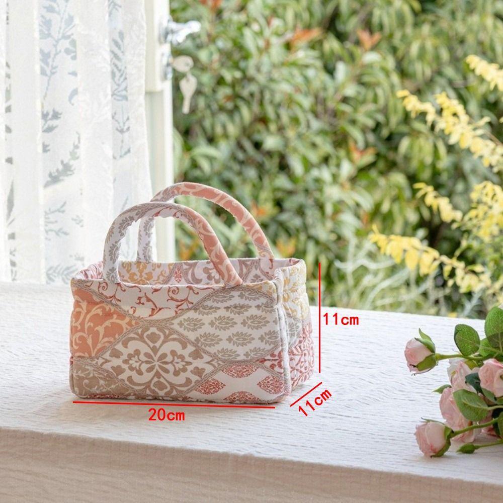 Coșuri Portabile Matlasate cu Flori, Imprimeu Floral, Depozitare de Birou, Organizator, Coș de Depozitare, Gospodărie