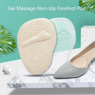 Silicone Pads Soft Insoles Inserts Gel Insoles Women's High Heels Non-slip Forefoot Cushions Foot Pain Relief Half Cushions