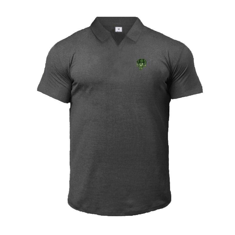 Do The Work  Muscleguys Fashion Slim Fit Breathable Mens Lapel Summer Thin Casual Printed Cotton Streetwear Korean Polo Shirt