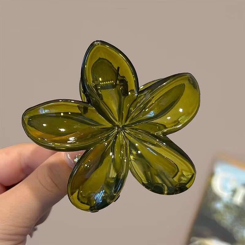 Fashion Flower Hair Claw Korean Large Crab Clamp Vintage Women Ponytail Shark Clip Headdress Hair Accessories Fashion Jewelry