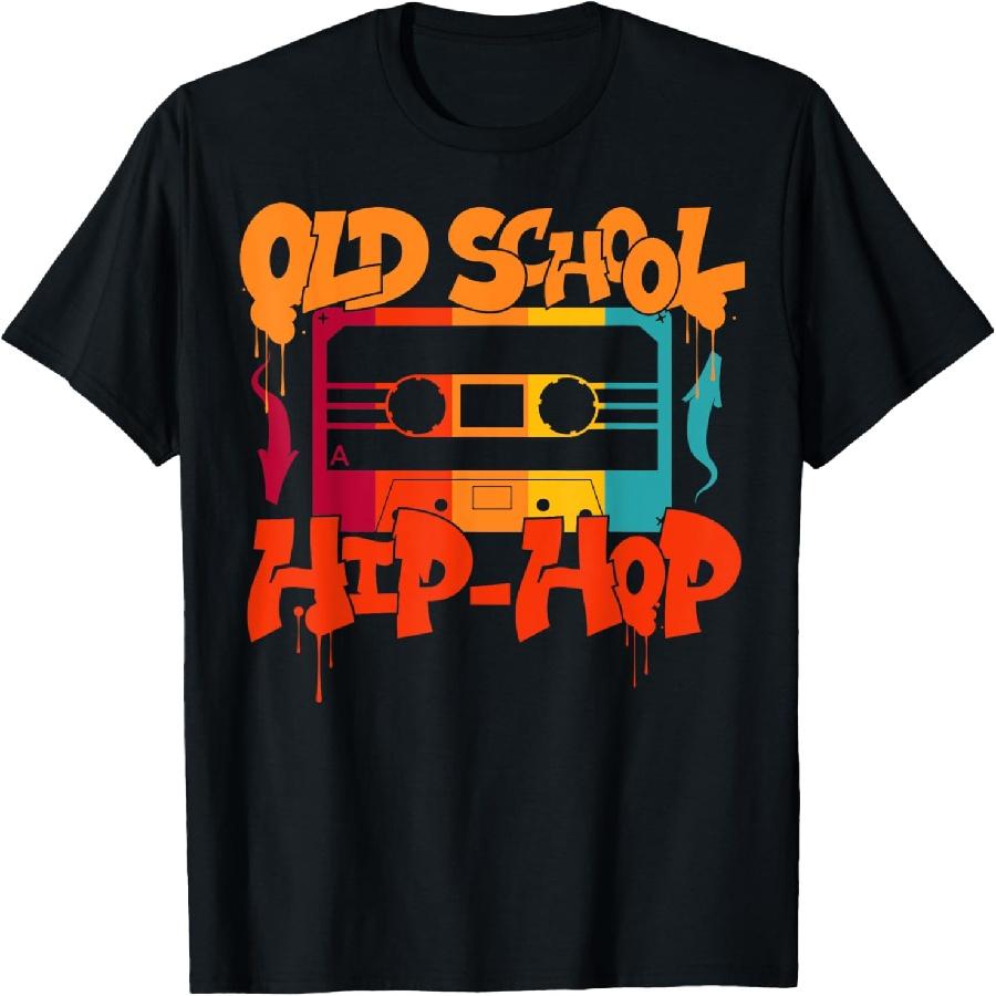 Retro Old School Hip Hop 80s 90s Graffiti Cassette T-Shirt XXXXXL чёрный