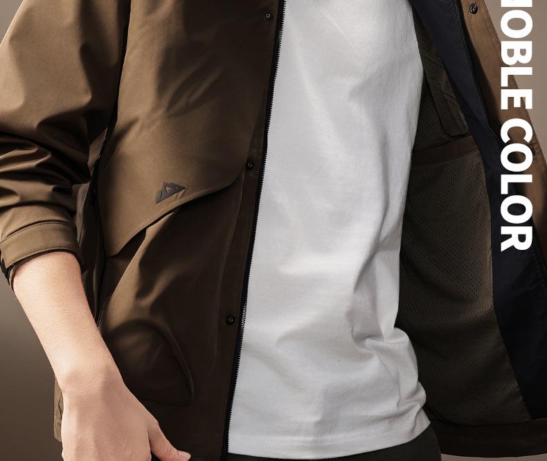 Premium Men's Outdoor Hooded Windbreaker - Functional, Durable, Autumn/Winter Jacket with Loose Fit and Three-Proof Technology