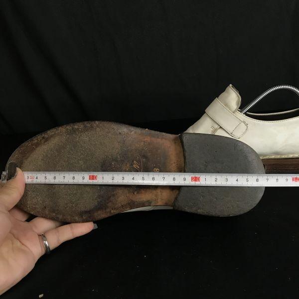 Italy FUTABAYA Leather Moccasin Monk Strap 38 24 White(USED)