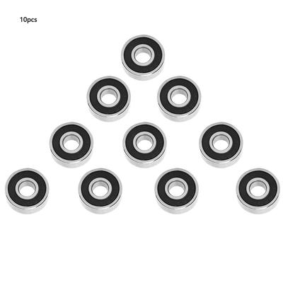10pcsDouble Sided Rubber Sealed Deep Groove Ball Bearings (6962RS 6x15x5mm)