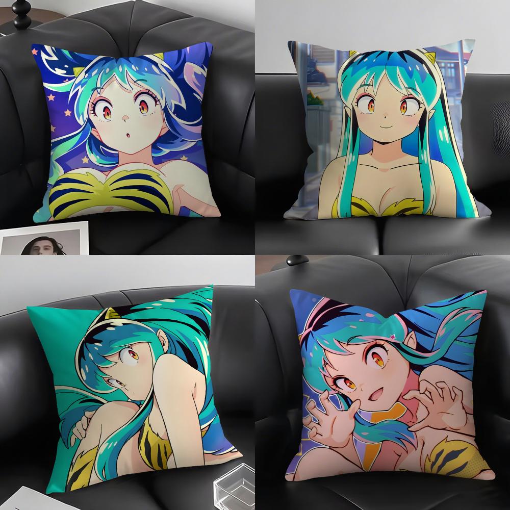 UUrusei YatsuraA Anime Cushion Cover Pillowcase Ultra Soft Skin Friendly Fabric Cloud Like Comfort Concealed Zipper