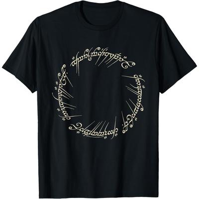 One Ring Inscription T-Shirt Soft Cotton Crew Neck Tee for Men