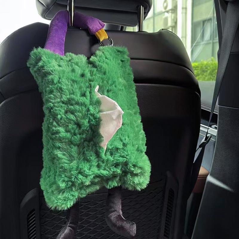 Car Mounted Living Room Tissue Box Bathroom Coffee Table Dining Table Wall Mounted Home Decor Luxurious Plush Hanging Paper Bag