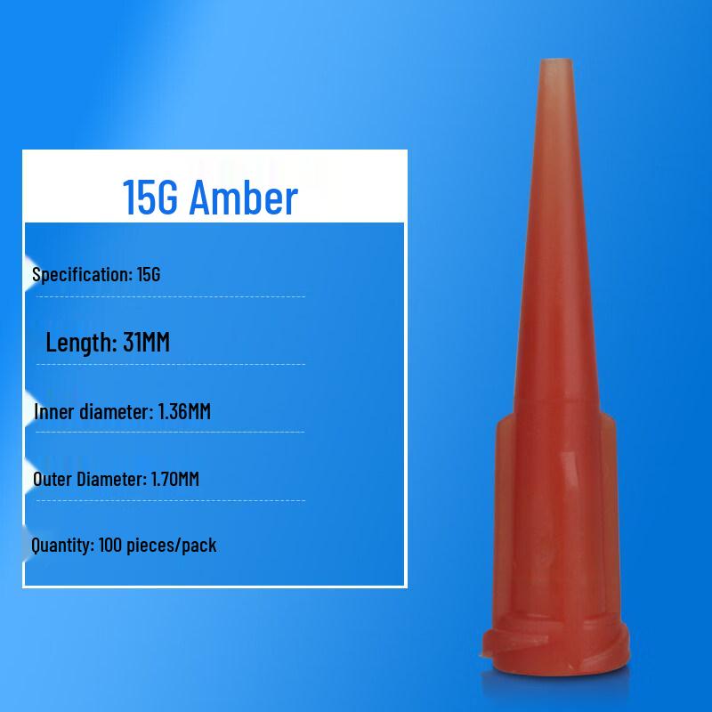 

Angled 15G Amber All-Plastic Dispensing Needle Tips