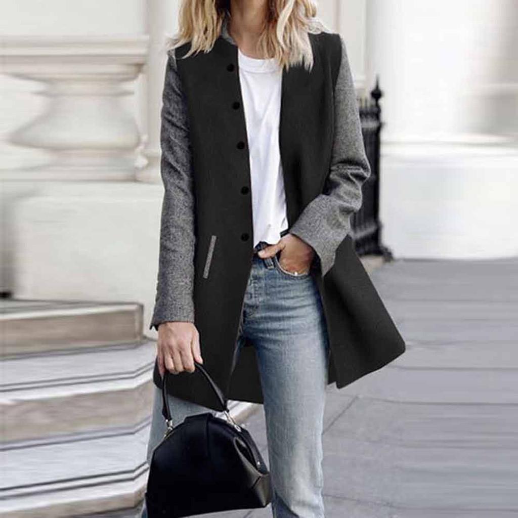 Womens Casual Long Sleeve Cardigan Jacket Lady Coat Jumper Slim Coat