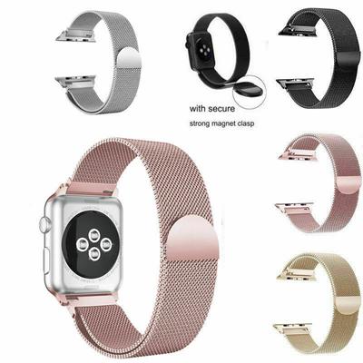 Per cinturino Apple Watch 44mm 40mm per Iwatch Serie 6 SE 5 4 3 42mm 38mm Braccialetti con cinturino ad anello milanese Bracciale con cinturino in acciaio inossidabile in metallo