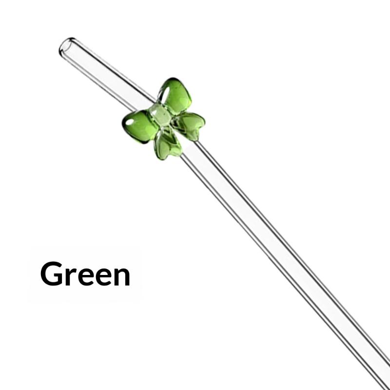 1Pc 8Mm Glass Straw, Reusable Drinking Straws Cute Butterfly Heat-Resistant Straw For Festival Party Wedding Cocktail Bar Beachs