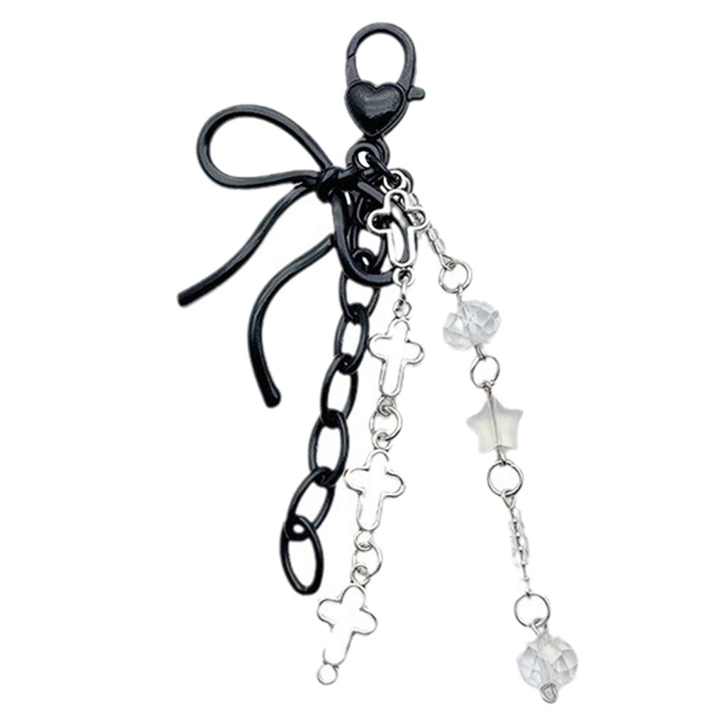 Elegant Jellyfish/Star/Crucifix Bowknot Bag Charm Fashionable Butterfly Knot Keychain Accessory for Women and Girls