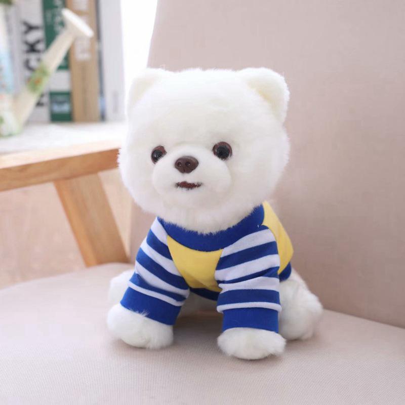 Adorable Pomeranian Puppy Plush Toy In Clothes - Cute Stuffed Animal Pillow for Kids' Birthdays