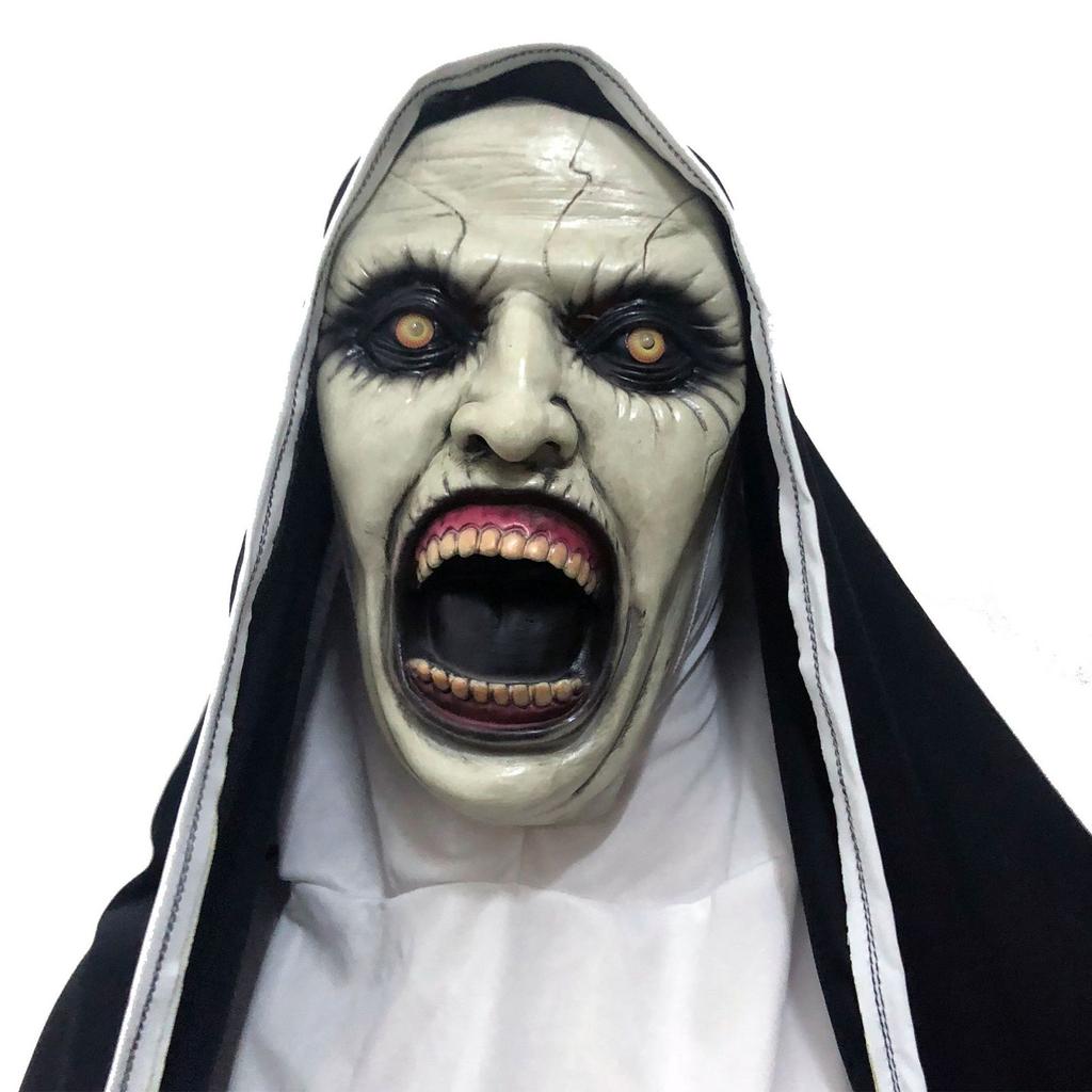 Nun Mask, Horror, Scary, Scary, Female Face Head, Prank Party Props