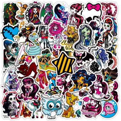 50er-Pack Monster High Wasserdichte Graffiti-Sticker für Laptops, Autos und Koffer