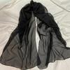 Lightweight Chiffon Scarf Elegant Sheer Shawl with Black & Gray Gradient Design Breathable & Sun-Protective Casual Outings