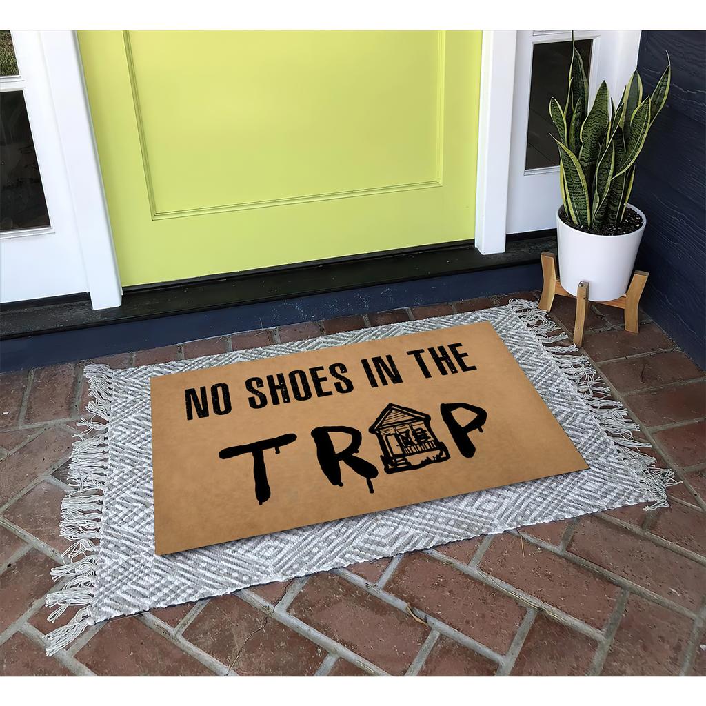 No Shoes In The Trap Doormat Rubber Bathroom Kitchen Mat Garden Garage Floor Mat Non-Slip Carpet Door Rug