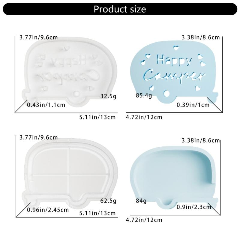 2Pcs Toy Bus Silicone Candle Stand Molds for Epoxy Resin Candle Holder Tealight Stand Bus Silicone Candlestick Molds