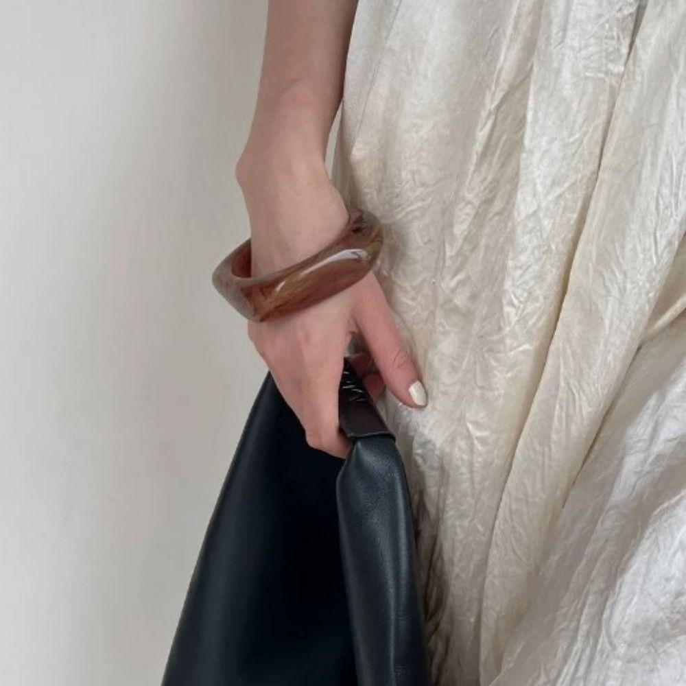 Geometric Chunky Wrap Bangle Wide Acrylic Wristband Irregular Resin Bangle Bracelet  Girls