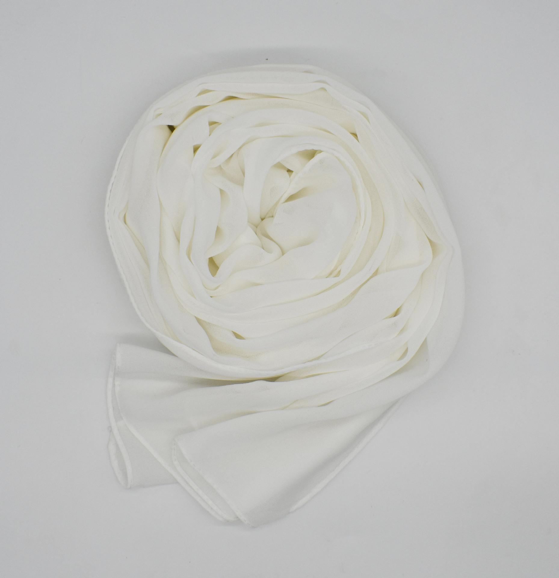 

Шелковый шифоновый хиджаб: Дизайн Encrypted Pearl для женщин null белый/кремовый