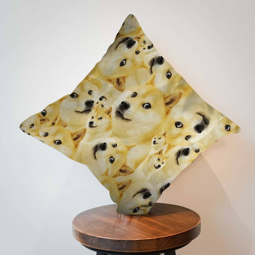 Abstract Shiba Inu Print Cushion Cover Car Throw Pillow Case For Sofa Car Christmas Gift 40X40Cm 45X45Cm