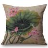 Chinese Retro Painting Style Classical Girl Lotus Cushion Covers Office Car Sofa Chair Home Decoration Cushion Cover Pillow Case