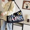 Women's fashion trend alphabet contrasting colors go out play travel bag daily go out picnic food luggage bag