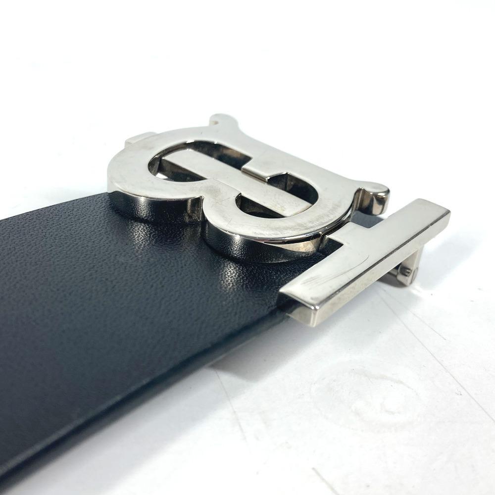 BURBERRY TB logo  belt Leather Black/SilverHardware