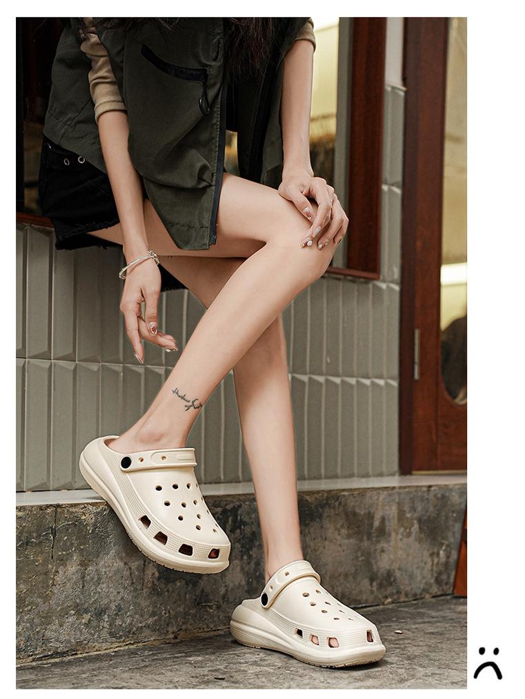 Men's Casual Cross-Border Beach Shoes: Thick-Soled, Closed-Toe, Convertible Sandals & Slippers for Couples.