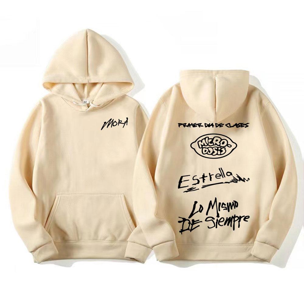 Rapper Mora Lo Mismo De Siempre Album Hoodies Men Women Autumn Winter Cotton Sweatshirt Harajuku Vintage Gothic Hoodie Pullovers