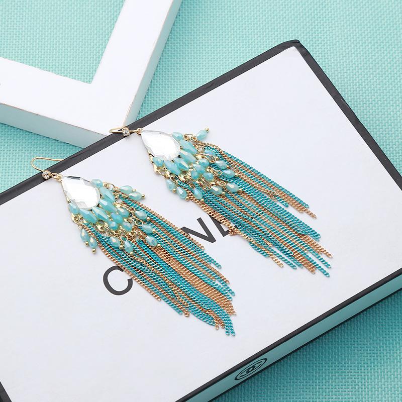 JMXD Long Tassel Earrings Vintage Palace Style Fashion Elegant Drop Jewelry Travel Souvenir Gift Women Handmade Chic Trendy Accessory