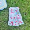 Summer Breathable Pet Clothes Flower Cherry Ice Cream Print Sleeveless Vest Pet Princess Skirt for Small Medium Girls Dogs Cats